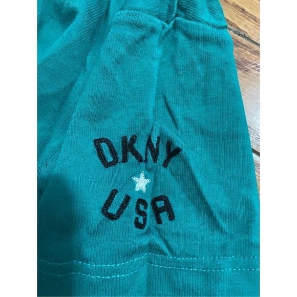 Y2K vintage teal DKNY jeans basic comfort short sleeved t shirt size medium - Picture 6 of 8